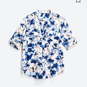 Calvin Klein Kerren Button Down Blouse, Medium, Floral